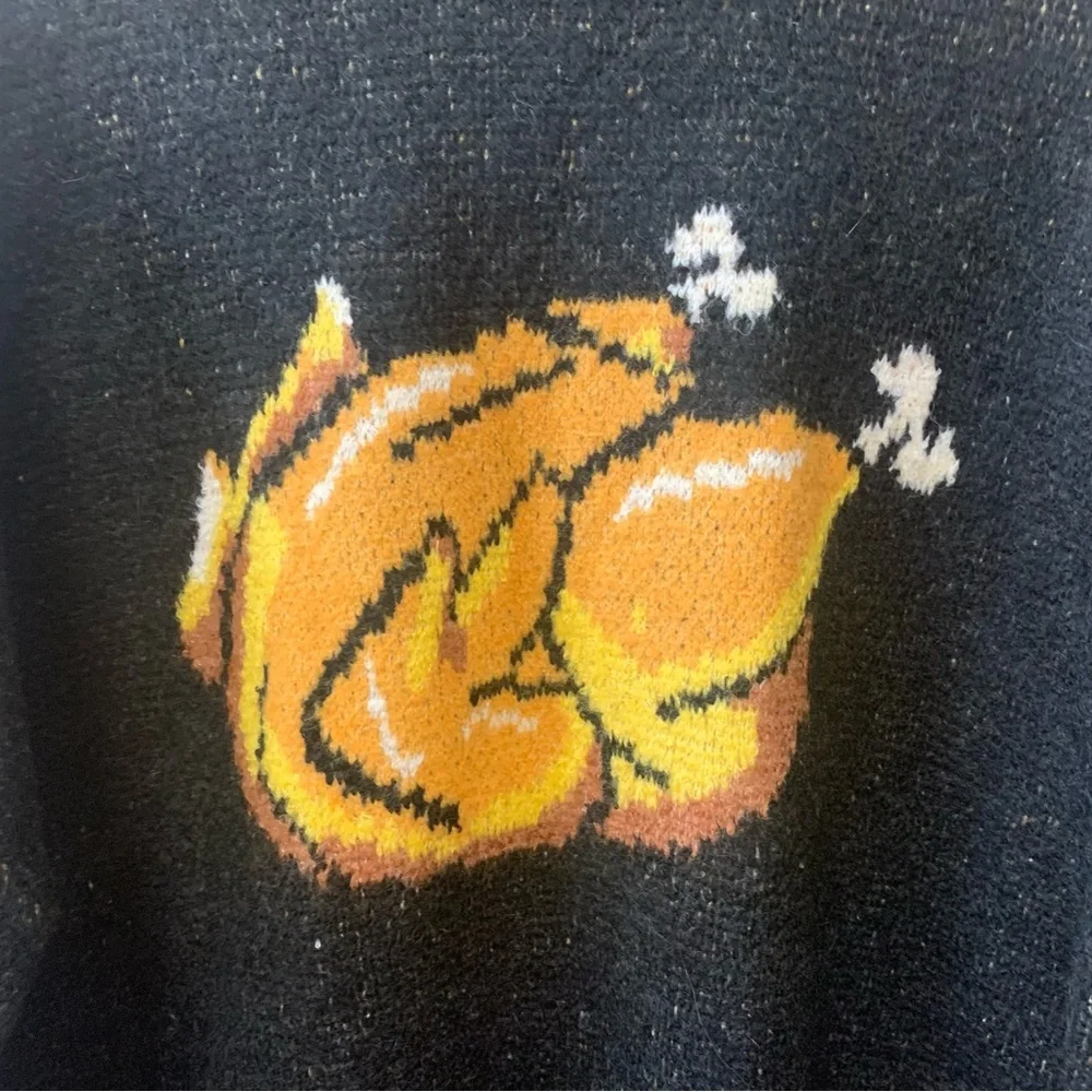 Lazy Oaf Black Roast Turkey Jumper Sweater Size Small NWT New - Picture 5 of 15